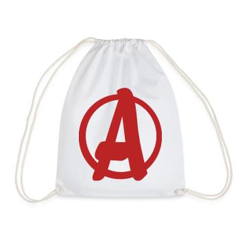 Cooles, einfaches A-Logo - Turnbeutel - Weiß - Vorne