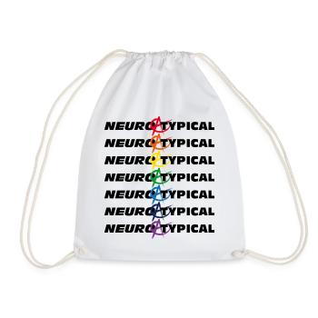 Neuroatypisch mit Regenbogenfarben und Anarchie-Zeichen - Turnbeutel - Weiß - Vorne