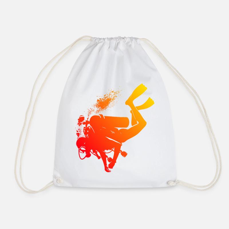 Women's Free Dive Diver Scuba Diver Scuba Diving - Drawstring Bag - white