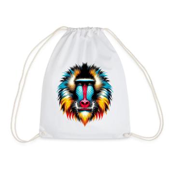 Singe mandrill - Sac de sport léger - blanc - Devant