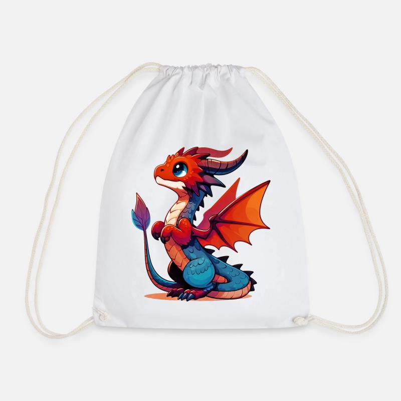 Drache - Turnbeutel - Weiß