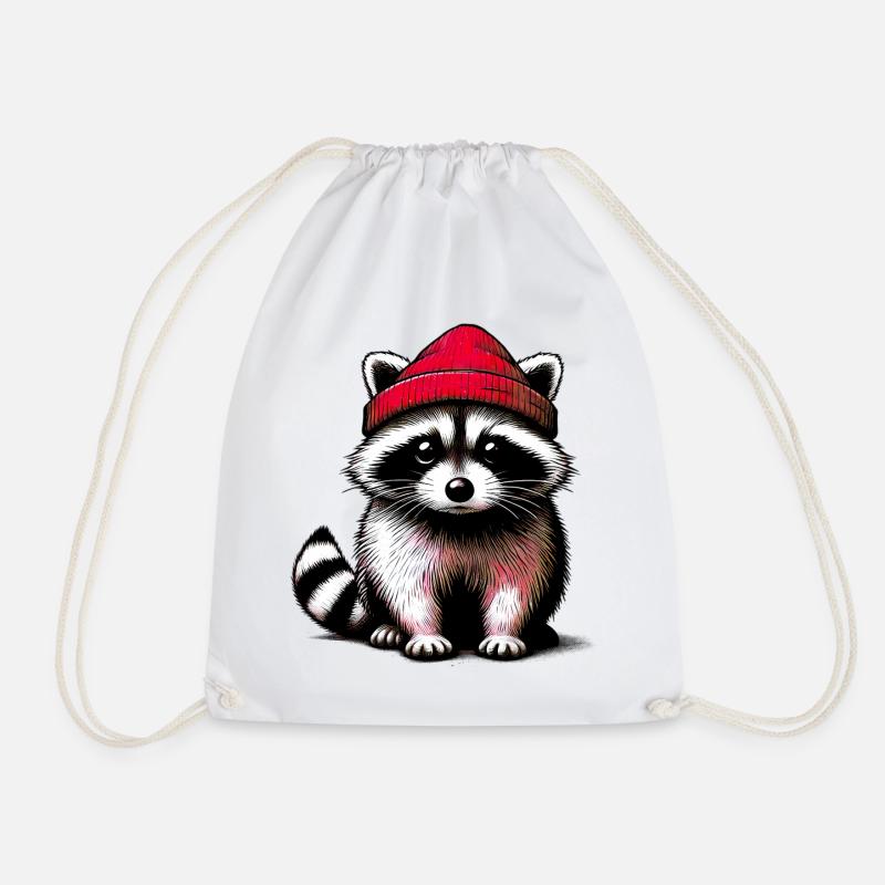 Waschbär - Turnbeutel - Weiß