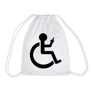 Wheelchair user giving their opinion # - Drawstring Bag - white - Front