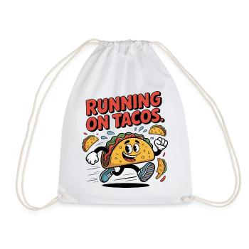 Running taco animation for fun and exercise - Drawstring Bag - white - Front