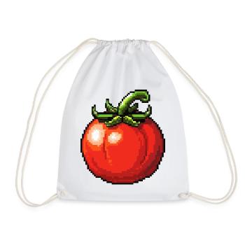 PixelTomate Retro - Drawstring Bag - white - Front
