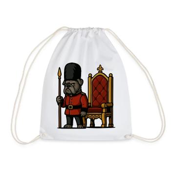 Cartoon britannique du Garde Royal Bulldog avec le Trône - Sac de sport léger - blanc - Devant