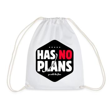 Has No Plans Go With The Flow - Drawstring Bag - white - Front