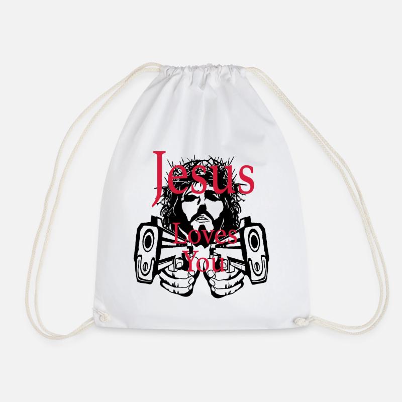 Jésus t’aime – Déclaration de foi Conception artistique - Sac de sport léger - blanc