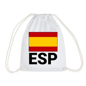 Sportliche Spanien Flagge mit ESP Abkürzung - Turnbeutel - Weiß - Vorne