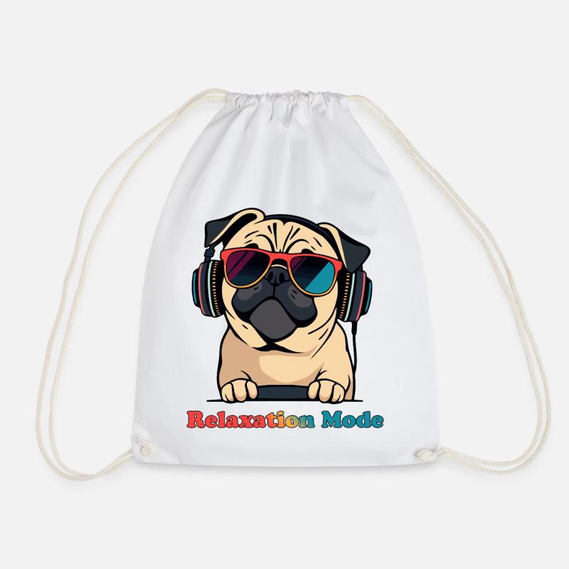 Entspannungs-Pug DJ-Modus - Turnbeutel - Weiß