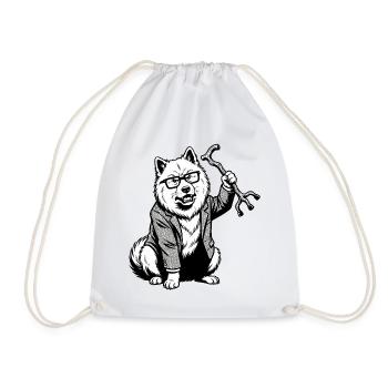 Eurasier | Grumpy - Drawstring Bag - white - Front