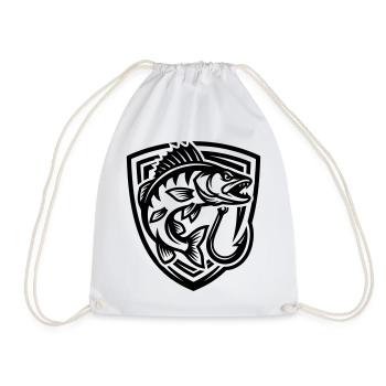 Blason de pêche au brochet - Sac de sport léger - blanc - Devant
