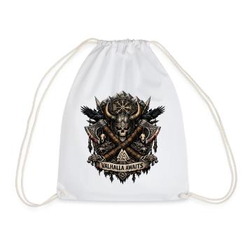 Le Valhalla attend le blason viking - Sac de sport léger - blanc - Devant