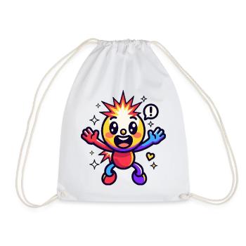 Colorful star doll cuddly toy - Drawstring Bag - white - Front
