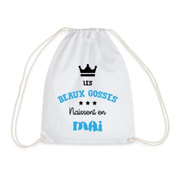 Cadeau naissance bébé garçon Mai Beaux Gosses BG - Sac de sport léger - blanc - Devant