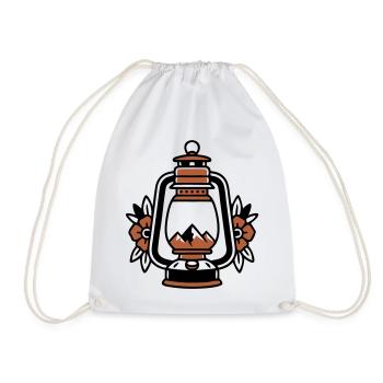 Lantern Mountains Vintage Coat of Arms - Drawstring Bag - white - Front