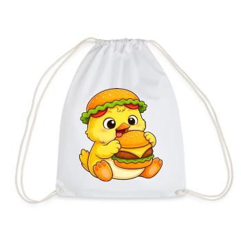 Burger de dessin animé Poulet sucré et poussins - Sac de sport léger - blanc - Devant