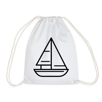 sailing ship - Drawstring Bag - white - Front
