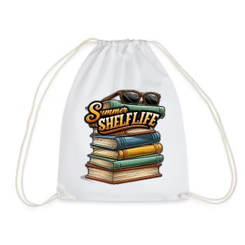 Livres et lunettes de soleil sur la plage - Sac de sport léger - blanc - Devant