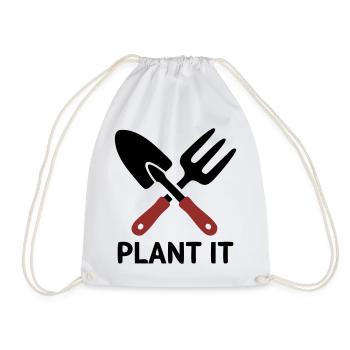 Logo Plant It d’outil de jardin - Sac de sport léger - blanc - Devant