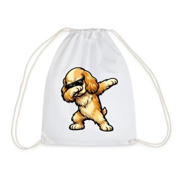 Dabbing American Cocker Spaniel - Drawstring Bag - white - Front