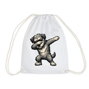 Dabbing Irish Wolfhound - Drawstring Bag - white - Front