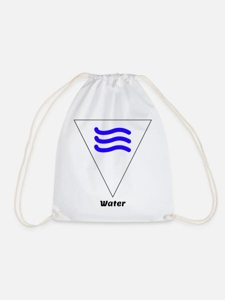 Wasser Element Symbol Alchemie Wicca - Turnbeutel - Weiß