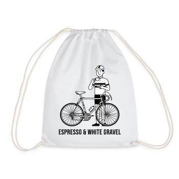 Kunst von Espresso & weißem Kies - Turnbeutel - Weiß - Vorne