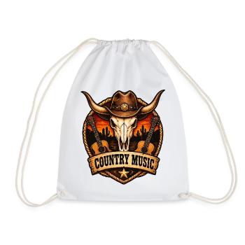 Country Musik Schädel Ranch - Turnbeutel - Weiß - Vorne