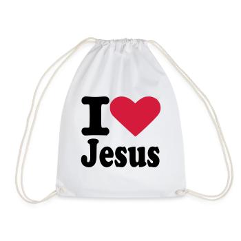 I love Jesus - Turnbeutel - Weiß - Vorne