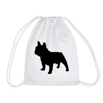 Le Bouledogue Français et son ombre. - Sac de sport léger - blanc - Devant