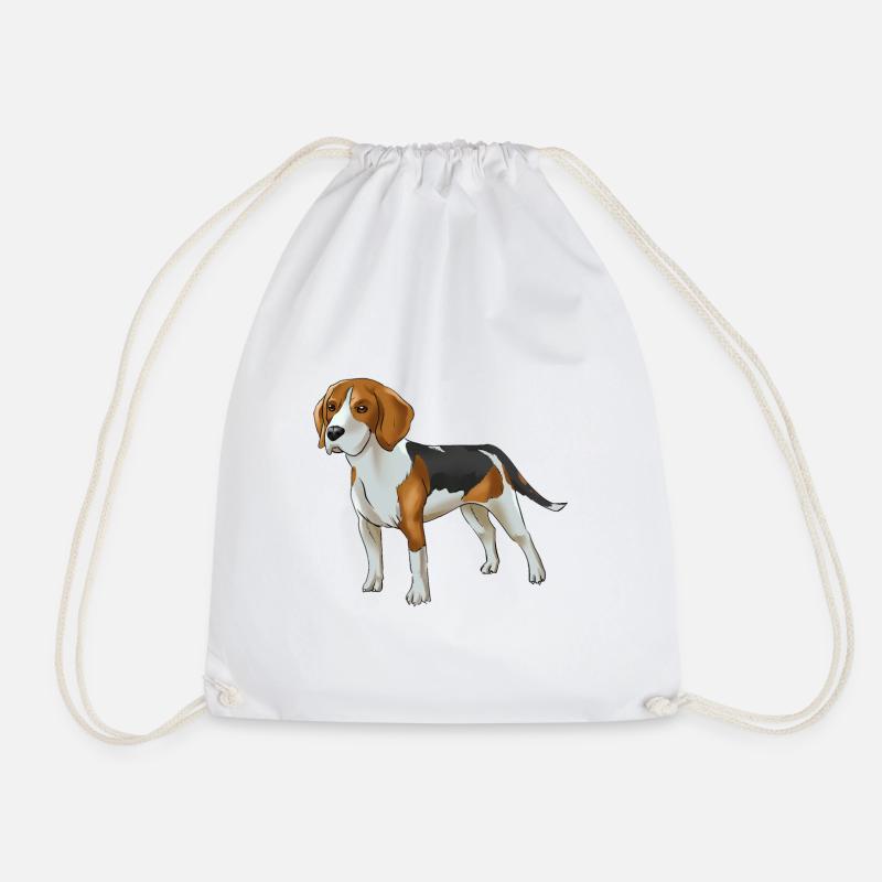Beagle Hund - Turnbeutel - Weiß