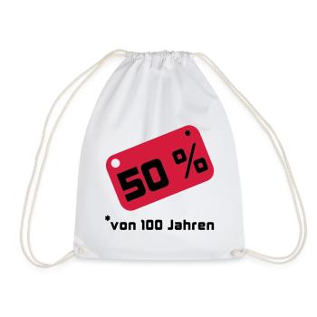50% ... 100 years - Drawstring Bag - white - Front