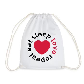 manger sommeil amour répéter - Sac de sport léger - blanc - Devant