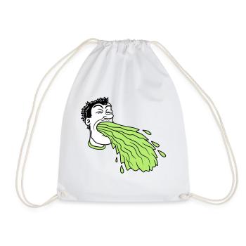 vomit vomit sick sick vomit ek - Drawstring Bag - white - Front