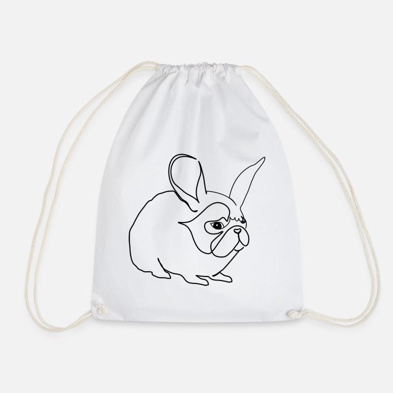 Mops Hase Pug Rabbit - Turnbeutel - Weiß