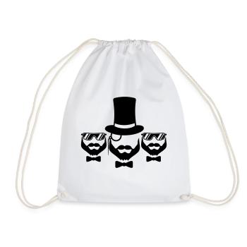 équipe 3 amis équipage fête monsieur cylindre chapeau monogrammé - Sac de sport léger - blanc - Devant