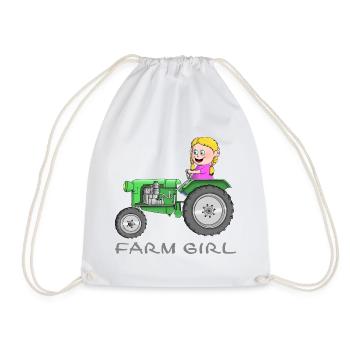 Farm girl - farm girl - Drawstring Bag - white - Front