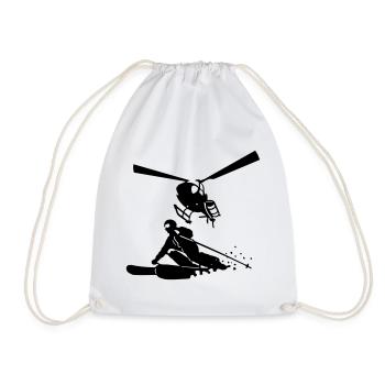 Heliskiing - Drawstring Bag - white - Front