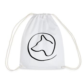 Dog's head in the circle - Drawstring Bag - white - Front