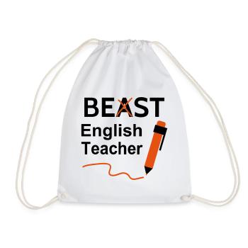 Funny Beast Bester Englischlehrer - Turnbeutel - Weiß - Vorne