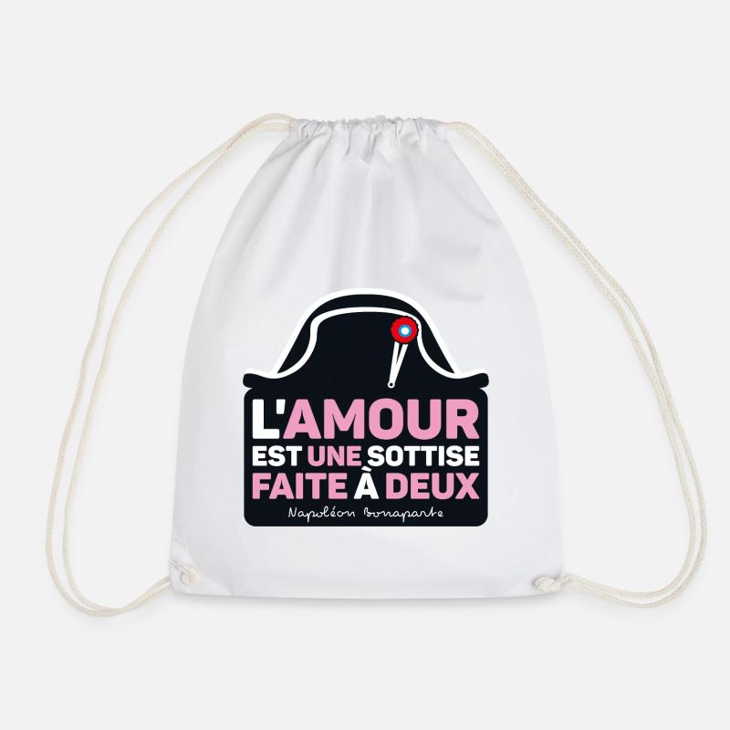 Quotes from Napoleon Bonaparte - Drawstring Bag - white