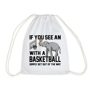 Si vous voyez un éléphant avec un ballon de basket disant - Sac de sport léger - blanc - Devant