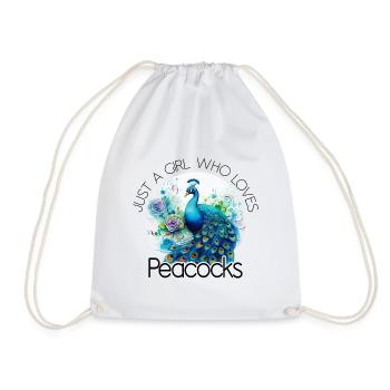 Fleurs de paon Plume de paon exotique coloré coloré - Sac de sport léger - blanc - Devant