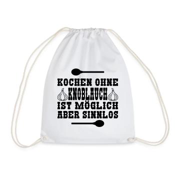 Kochen ohne Knoblauch - Turnbeutel - Weiß - Vorne