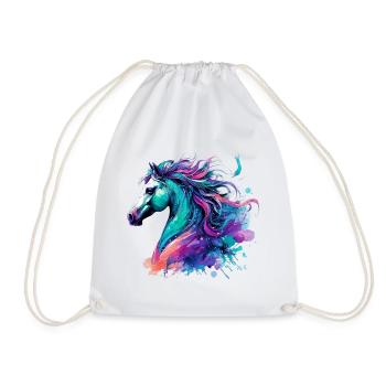 Horse - Drawstring Bag - white - Front