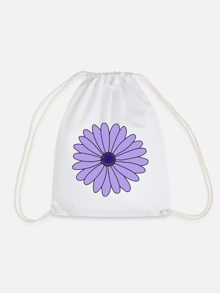 flower purple flower flower blossom floral - Drawstring Bag - white