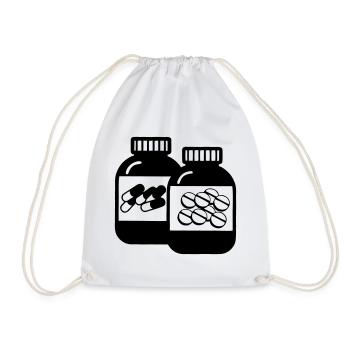Jars of Capsules and Pills for Pharmacy - Drawstring Bag - white - Front
