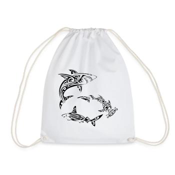 Requins polynésiens noirs - Sac de sport léger - blanc - Devant