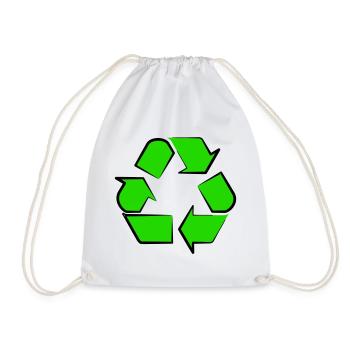 Neon Recycling Icon - Drawstring Bag - white - Front